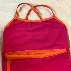 Primary Reversible Cross-Back Swimsuit Tankini Set